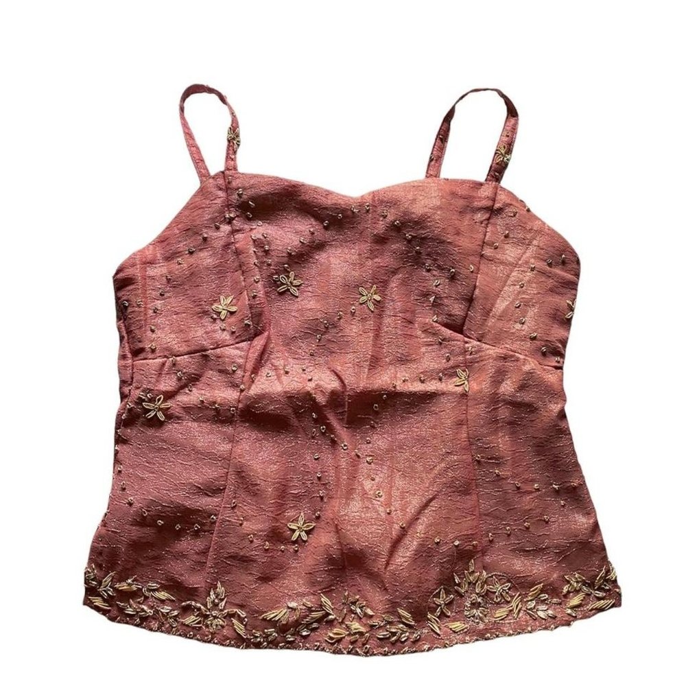 Vintage 90s Handmade Embroidered Cami Tank Top